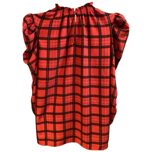 Sugarlips Red and Black Plaid Top, Stretch Plus Size Tops Sizes 1X 2X 3X. - Picture 5 of 13